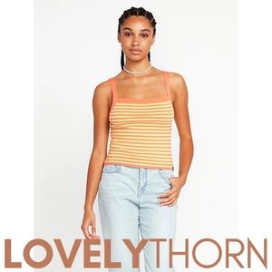 VOLCOM // multi-colored stripe super soft knit cami style tank top